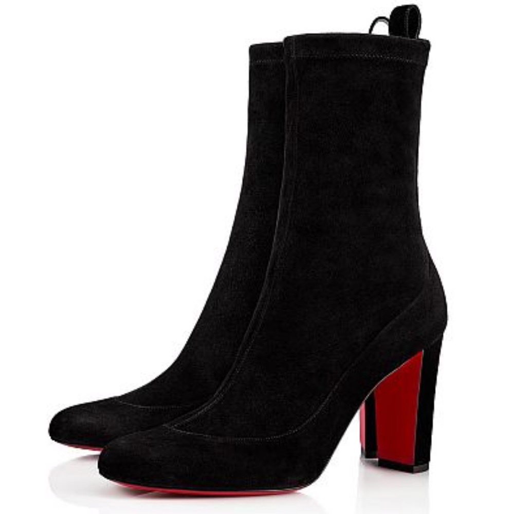 Christian Louboutin Black Suede Booties